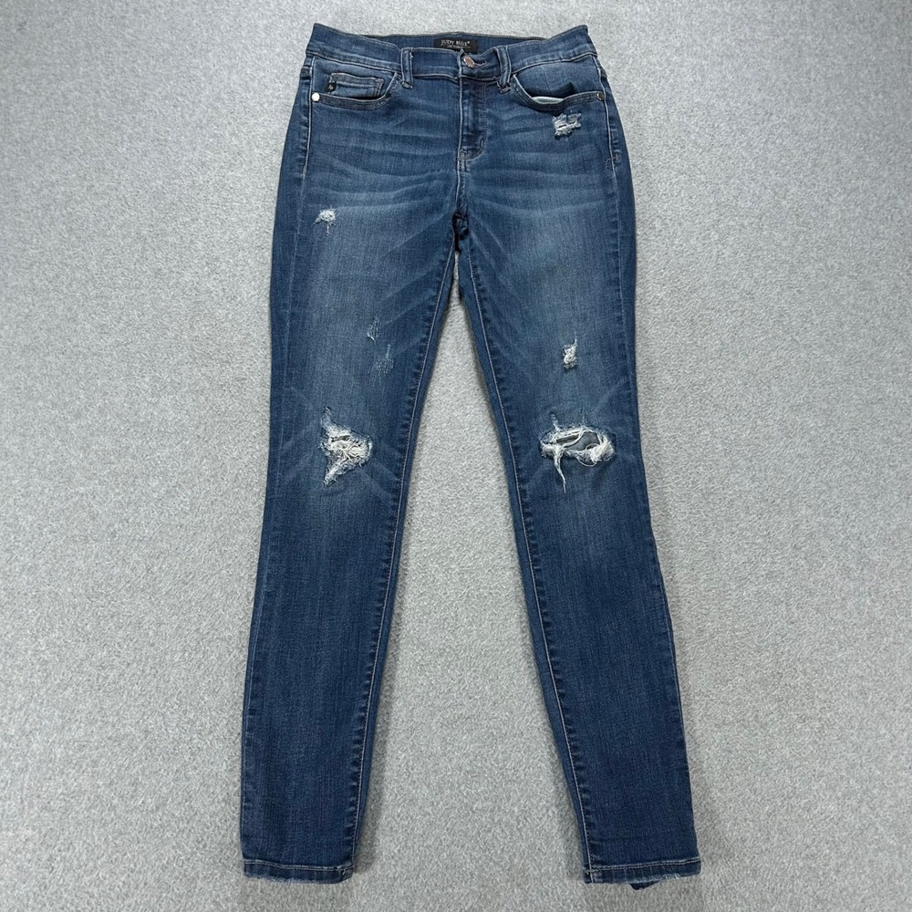 Judy Blue Skinny Jeans JB8263DK Womens 27 Blue Distressed Streetwear